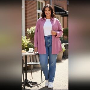 Bagatelle Vintage Pink Suede Shacket Size 2X Classic